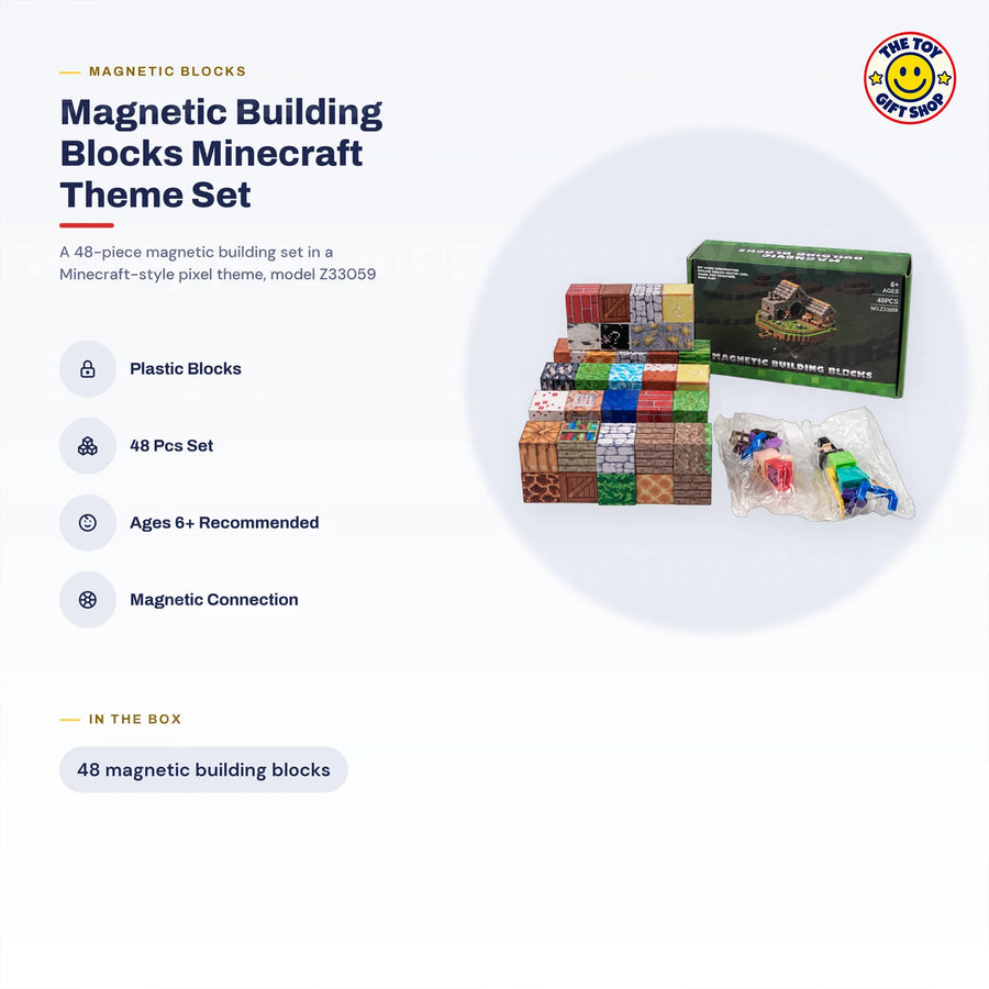 Minecraft-Style Magnetic Building Blocks, 48 Pieces – photo 5