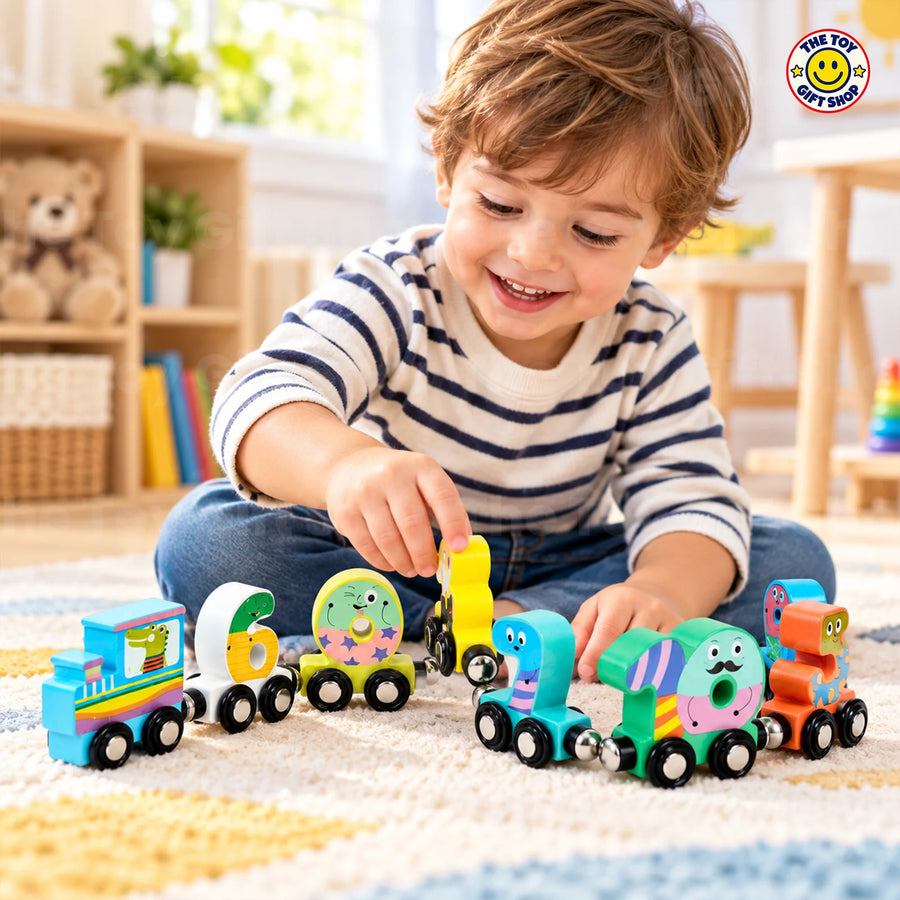 Magnetic Number Train Set with Numbered Cars – photo 2