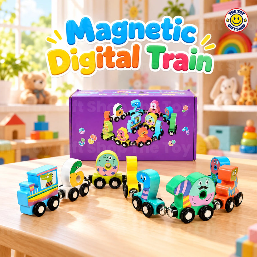 Magnetic Number Train Set with Numbered Cars – photo 3