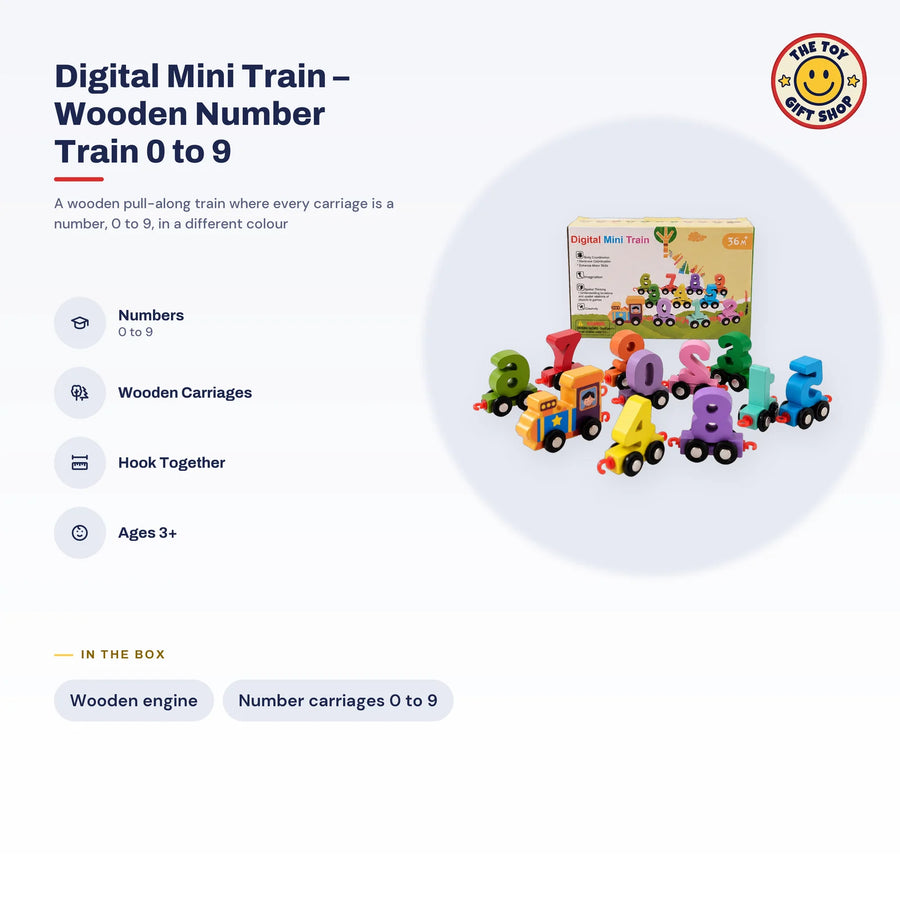 Digital Mini Train, Wooden Number Train 0 to 9 – photo 3