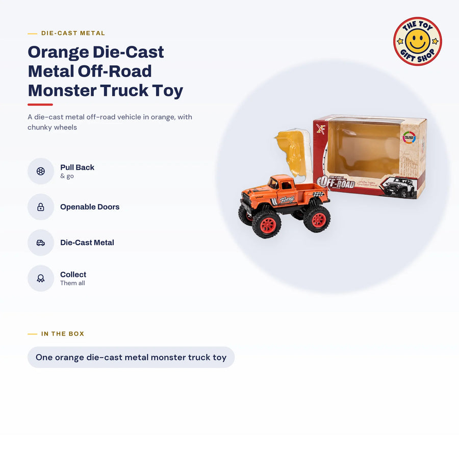 Orange Die-Cast Metal Off-Road Monster Truck – photo 3