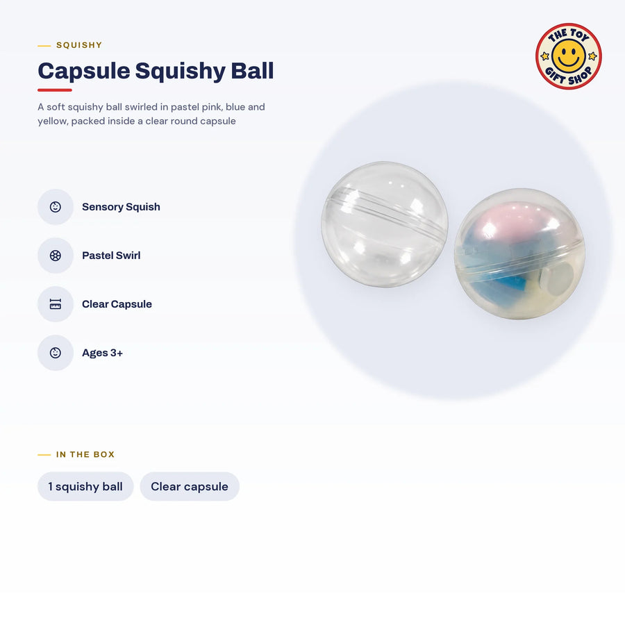 Capsule Squishy Ball – Pastel Swirl – photo 3