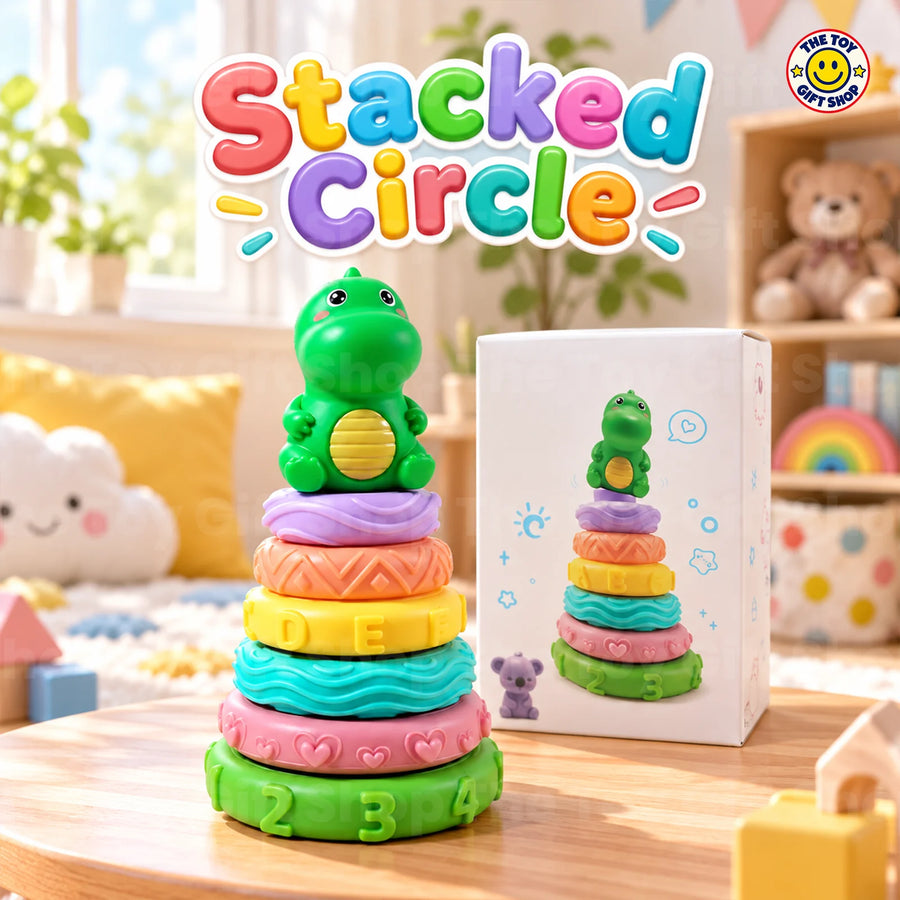 Stacked Circle Ring Stacker with Dinosaur Topper – photo 3