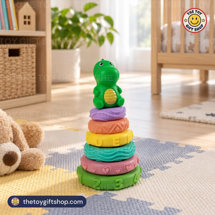 Stacked Circle Ring Stacker with Dinosaur Topper – photo 4
