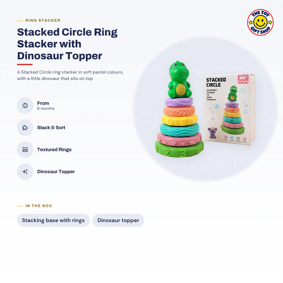 Stacked Circle Ring Stacker with Dinosaur Topper – photo 6