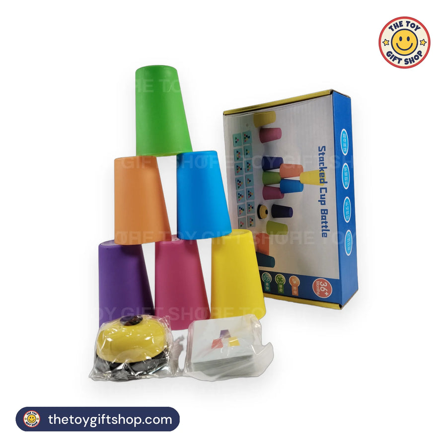 Prism Stacked Cup Battle Game with Bell and Pattern Cards – photo 4