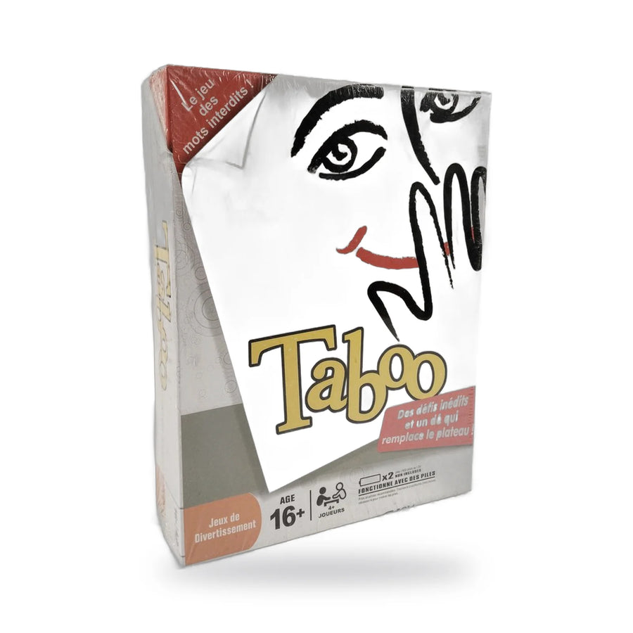 Taboo card game box, French edition
