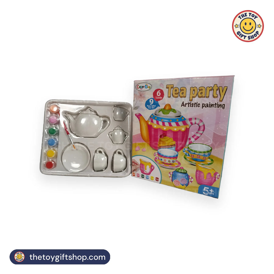ColorDay Tea Party Painting Set – 9-Piece Mini Tea Set and 6 Colours – photo 5