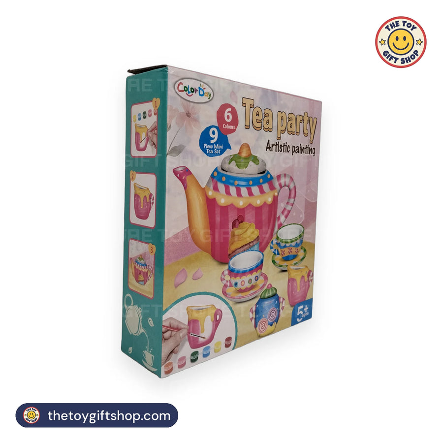 ColorDay Tea Party Painting Set – 9-Piece Mini Tea Set and 6 Colours – photo 6