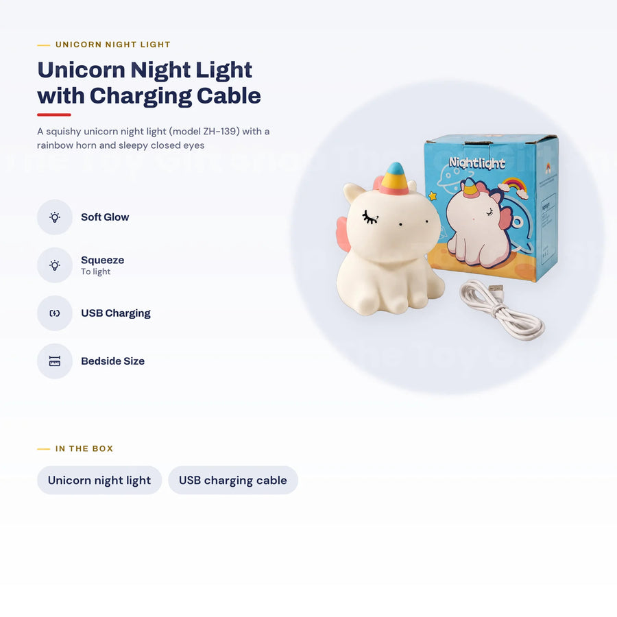Squishy Unicorn Night Light with Charging Cable – photo 6