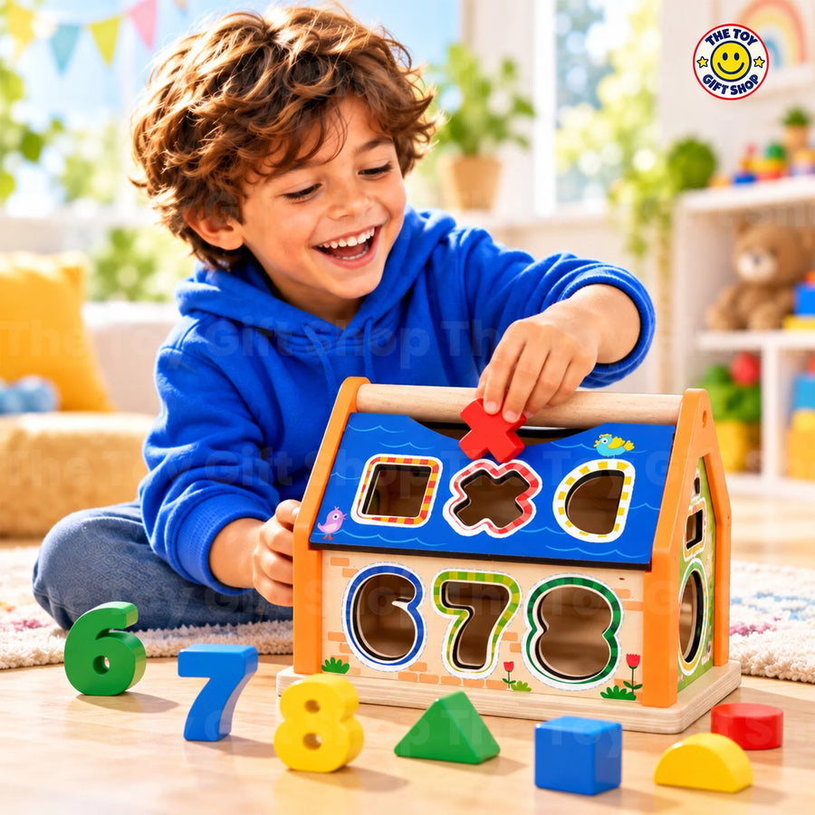 ViVi Wooden Shape and Number Sorter House – photo 3