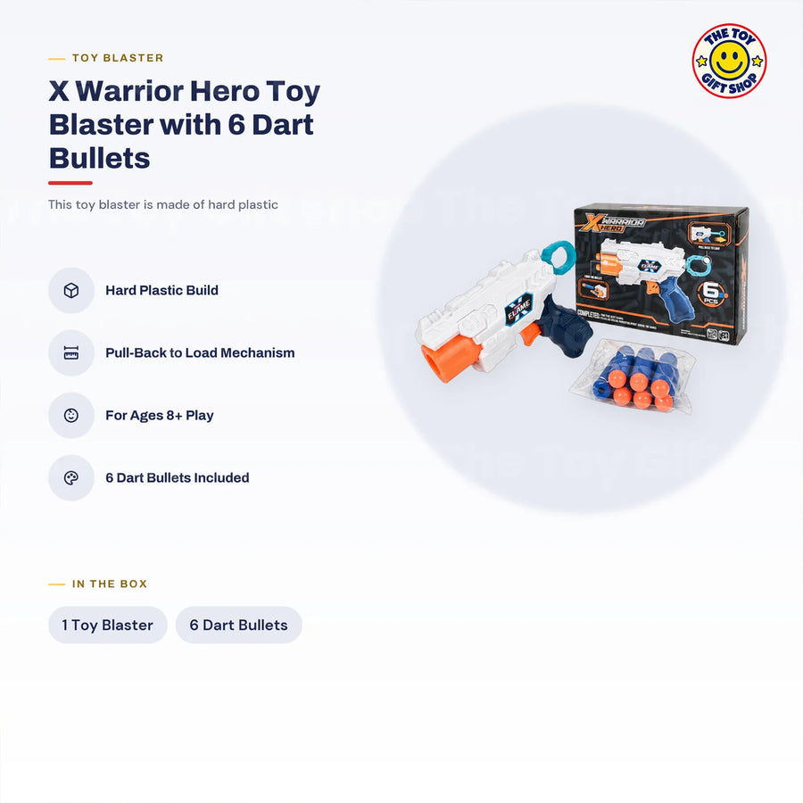 X Warrior Hero Toy Blaster with 6 Darts – photo 6